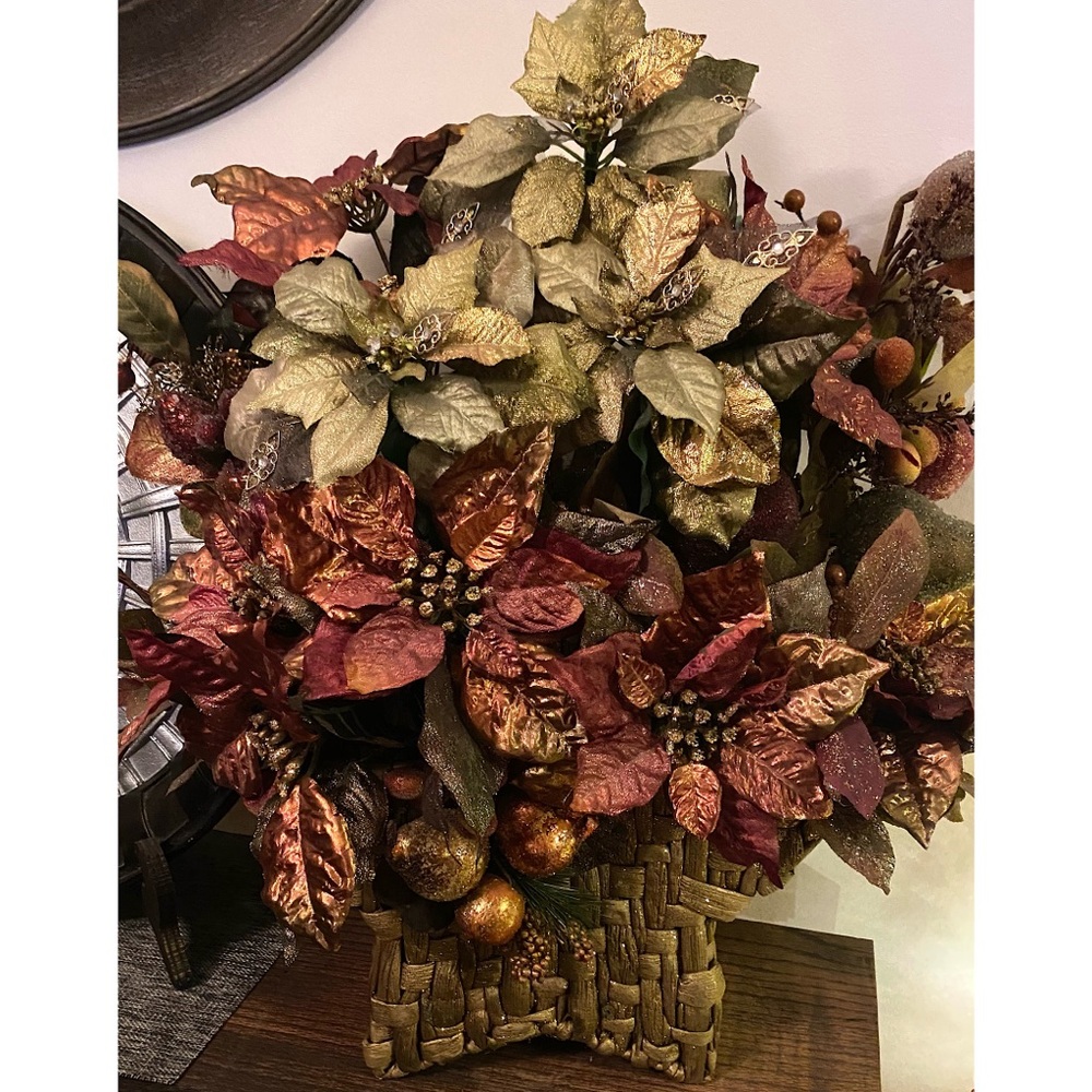 Large Silk Poinsettia Arrangement